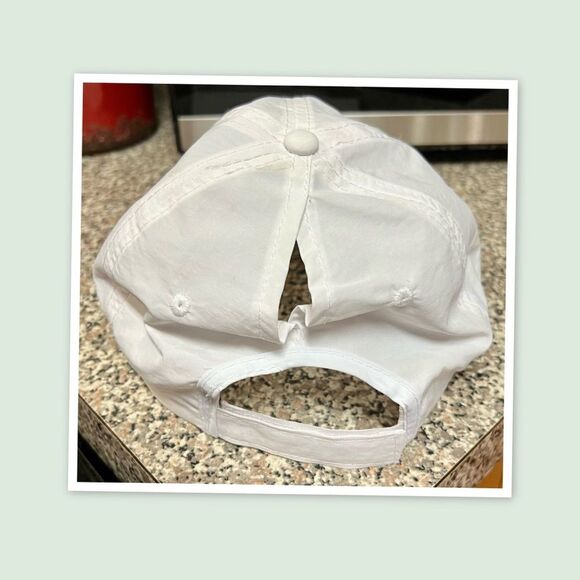 Ponyback Baseball Hat, White Baseball Cap, Ponytail Baseball Cap - Picture 2 of 2